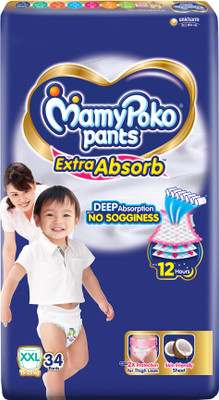 MamyPoko Pants Extra Absorb Baby Diapers,15-25 kg - XXL(34 Pieces)