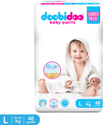 Doobidoo Premium baby diaper pants Cushiony Cotton. 12 hrs absorption. Rash free - L(48 Pieces)