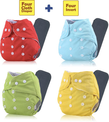 Jaydison Reusable Solid Cloth Button Diaper Reuse Nappy & Insert 0-24m RGYSkDBVB21