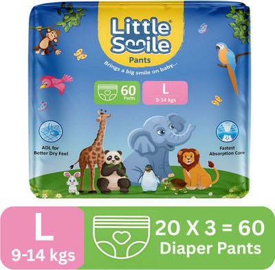 Little Smile Better Dry Feel Baby Diaper Pants - Large - L(20 Pieces)