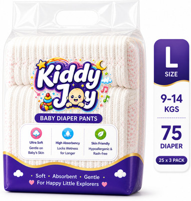 Kiddy Joy Baby Diaper Pants L Size 25 pcs | Super Soft & Long Lasting | - L(25 Pieces)