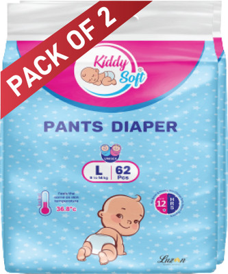 KiddySoft Soft & Comfortable Baby Pant Diapers - L(124 Pieces)