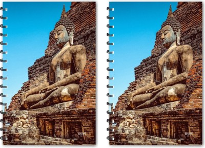 SADAFAL Buddha on Mountains Diaries (Ruled - A5 Size - Pack of 2 Diaries) A5 Diary Ruled 160 Pages(Multicolor, Pack of 2)