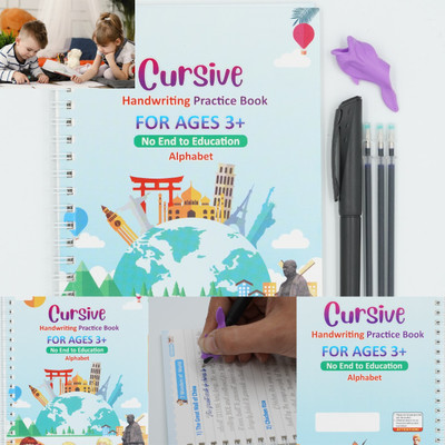 KIDWILL General Knowledge Book for Pre-Schoolers with Pen, Reusable Writing Tool Book-size Journal 00 12 Pages(Multicolor)