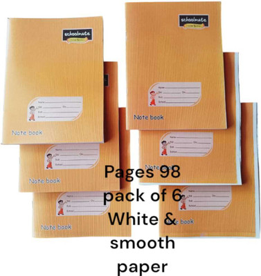 SAHIR SchoolMate Regular Notebook SINGLE RULED 98 Pages(Brown, Pack of 6)