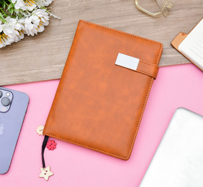 SPM Classic Premium Leather Travel Journal Diary for Gifting Purpose A5 Diary Ruled 200 Pages(Brown)