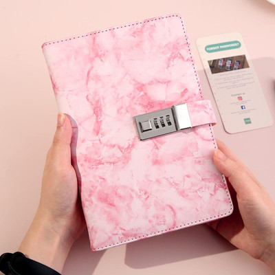 Antopy To do List Regular Diary Single Rule 192 Pages(Pink Marble)