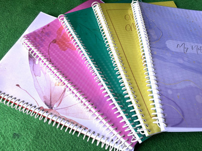 Dahiya Spiral Notebook A4 Notebook plain 200 Pages(Multicolor, Pack of 5)