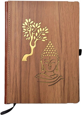 FONSIE Wooden A5 Diary Rulled 200 Pages(Buddha ji)