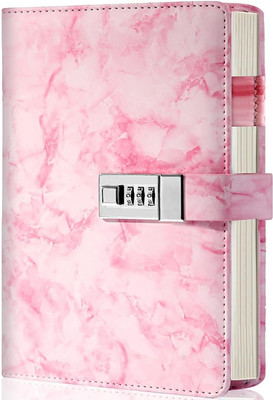 KIZJORYA To do List Regular Diary Single Rule 192 Pages(PINK MARBLE)
