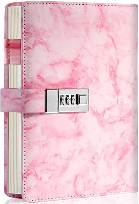 KIZJORYA To do List Regular Diary Single Rule 192 Pages(Pink Marble)