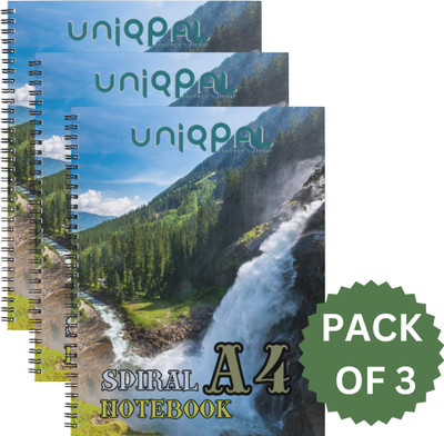 UNIQPAL Set of 3 A4 Notebook UNRULED 200 Pages(Multicolor, Pack of 3)