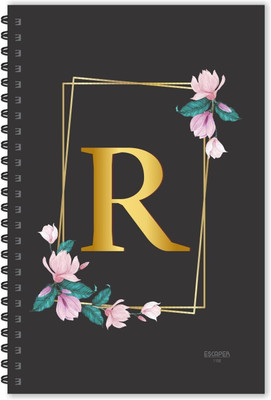 ESCAPER R letter diary (Ruled - A5), R initial Diary, R alphabet Notebook A5 Diary Ruled 160 Pages(Multicolor)