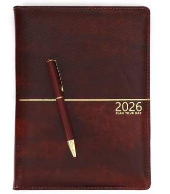 Scribelle Diary 2026 B5 Diary Single Ruled 324 Pages(Brown, Tan)