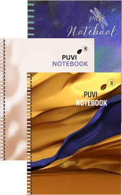 Puvi Recycled Notebook A4 Notebook plain 200 Pages(White, Pack of 3)