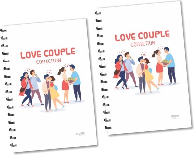 SADAFAL Love Couple Collection Designer Diaries (Ruled - A5 Size - Pack of 2 Diaries) A5 Diary Ruled 160 Pages(Multicolor, Pack of 2)