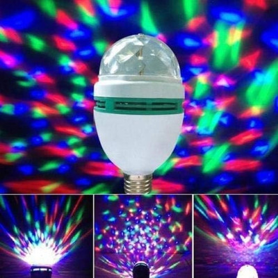 HASRU Rotating LED Crystal Bulb (Assorted colors) Shower Laser Light(Ball Diameter: 5 cm)