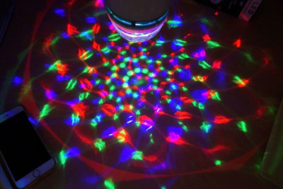 Sulfur Best Quality Multi Colour LED Light Crystal Rotating Bulb Magic Disco LED Light,LED Rotating Bulb Light Night Lamp for Party/Home Decoration Single Disco Ball(Ball Diameter: 2.6 cm)