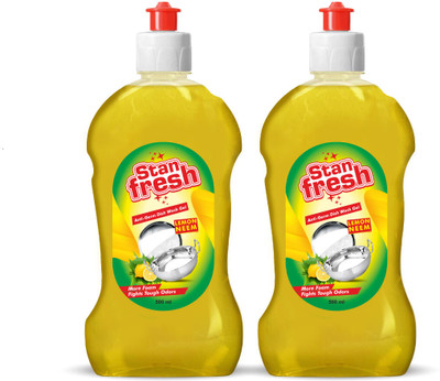 Stanfresh Anti-Germ Dishwash Gel | Lemon Neem | 500ML Dish Cleaning Gel(Lemon, 2 x 0.5 L)
