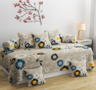 Garg Trading Comp Polycotton Floral Diwan Set(Multicolor)