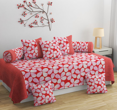 igi Polycotton Floral Diwan Set(Red)