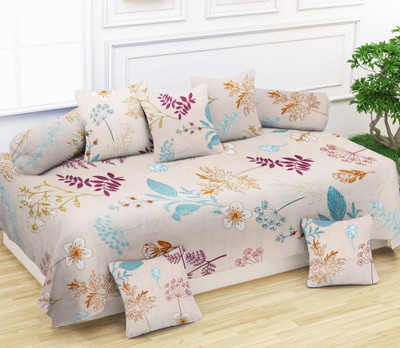 YaAkholic Cotton Abstract Diwan Set(Beige)