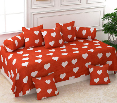 hargunz Polycotton Abstract Diwan Set(Red)