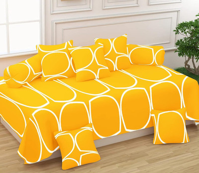 Pinkleaf Polycotton Abstract Diwan Set(Yellow)