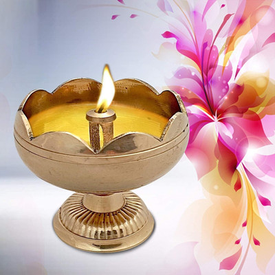 SBBCO Brass (Pack of 2) Table Diya Set(Height: 2 inch)