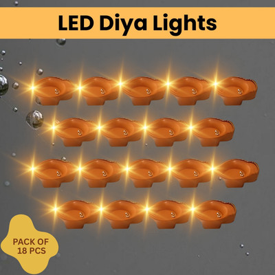 SACRO Plastic (Pack of 18) Table Diya Set(Height: 2 inch)