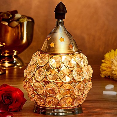 ONLYBOTTOM Kamal Stand Diya / Lotus Lamp for Home / Mandir Pooja Pure Brass Brass Table Diya(Height: 5.2 inch)