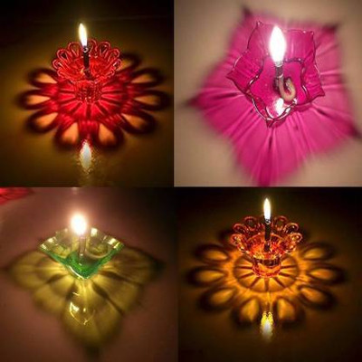 cut rate creation Plastic (Pack of 12) Table Diya Set(Height: 3 inch)
