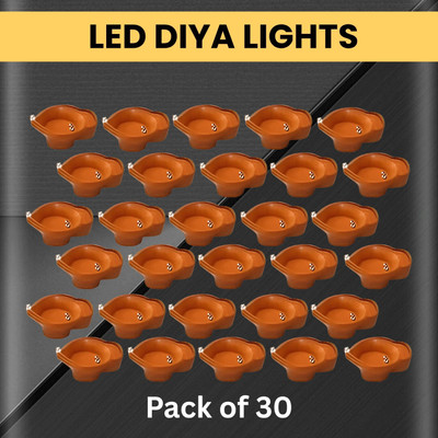 Clairbell LED Water Diya, Water Sensor Diya for Diwali Festival Home & Office DécorEF177 Plastic (Pack of 30) Table Diya Set(Height: 2 inch)
