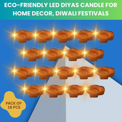 Guggu Plastic (Pack of 18) Table Diya Set(Height: 2 inch)