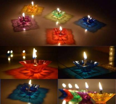 cut rate creation Plastic (Pack of 12) Table Diya Set(Height: 3 inch)