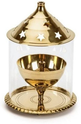 EliteTouch Small Height - 2 Inch Akhand diya no Brass Table Diya(Height: 6 inch)