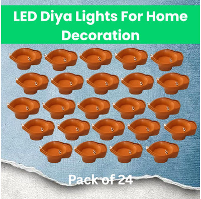 Clairbell Plastic (Pack of 24) Table Diya Set(Height: 2 inch)
