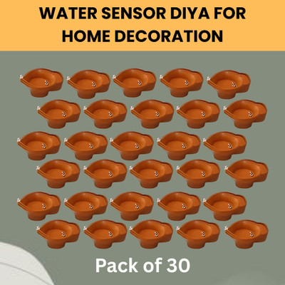 Kidswsie Water Sensor Reusable Led Diyas for Home Decor,Festivals Decoration Diwali Light Plastic (Pack of 30) Table Diya Set(Height: 2 inch)