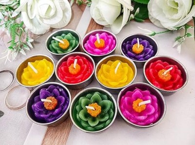 IMPECT.E Exquisite Flower Wax Candles: Baby Shower Favors Candle(Multicolor, Pack of 5)