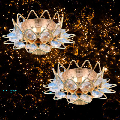 DARIDRA BHANJAN Brass Akhand Jyot Crystals Diya, Lotus Shape, Oil Puja Brass Table Diya(Height: 3 inch)