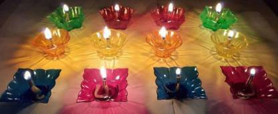 cut rate creation Plastic (Pack of 12) Table Diya Set(Height: 3 inch)