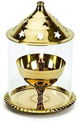 DARIDRA BHANJAN diya for puja, brass diya, diya for diwali decoration Brass Table Diya(Height: 4 inch)