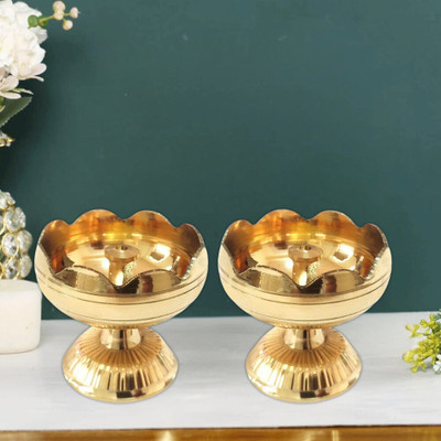 SBBCO Brass (Pack of 2) Table Diya (Height: 2 inch) Brass (Pack of 2) Table Diya Set(Height: 2 inch)