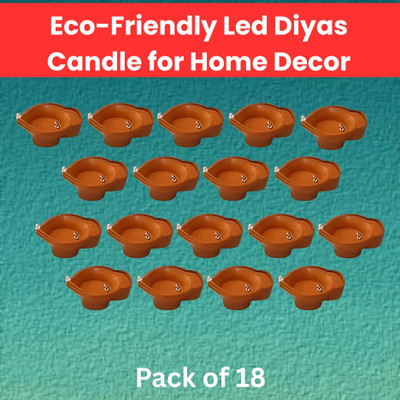 LeafBlu Water Sensor Reusable Led Diyas for Home Decor,Festivals Decoration Diwali Light Plastic (Pack of 18) Table Diya(Height: 2 inch)