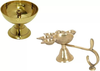 SBBCO Divine Magnet paro/p diya 1 Brass (Pack of 2) Table Diya(Height: 3 inch)