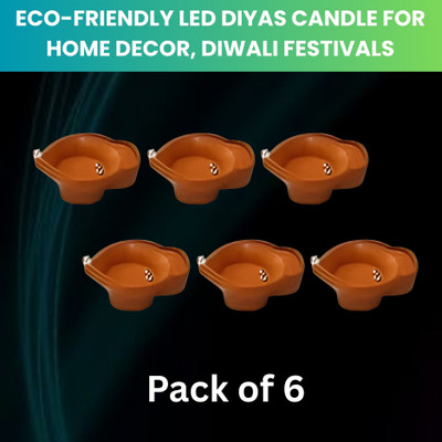 SAKUNIA Plastic (Pack of 6) Table Diya Set(Height: 2 inch)