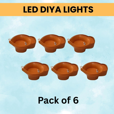 LeafBlu Plastic (Pack of 6) Table Diya(Height: 2 inch)