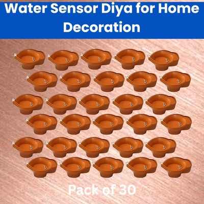YAROH LED Water Diya, Water Sensor Diya for Diwali Festival Home & Office DécorWF311 Plastic (Pack of 30) Table Diya Set(Height: 2 inch)