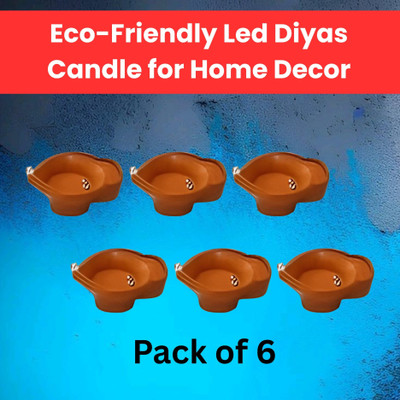 Kidswsie Plastic (Pack of 6) Table Diya Set(Height: 2 inch)