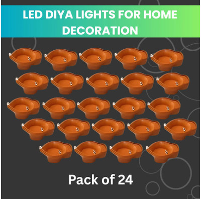 Clairbell LED Water Diya, Water Sensor Diya for Diwali Festival Home & Office DécorPS215 Plastic (Pack of 24) Table Diya Set(Height: 2 inch)